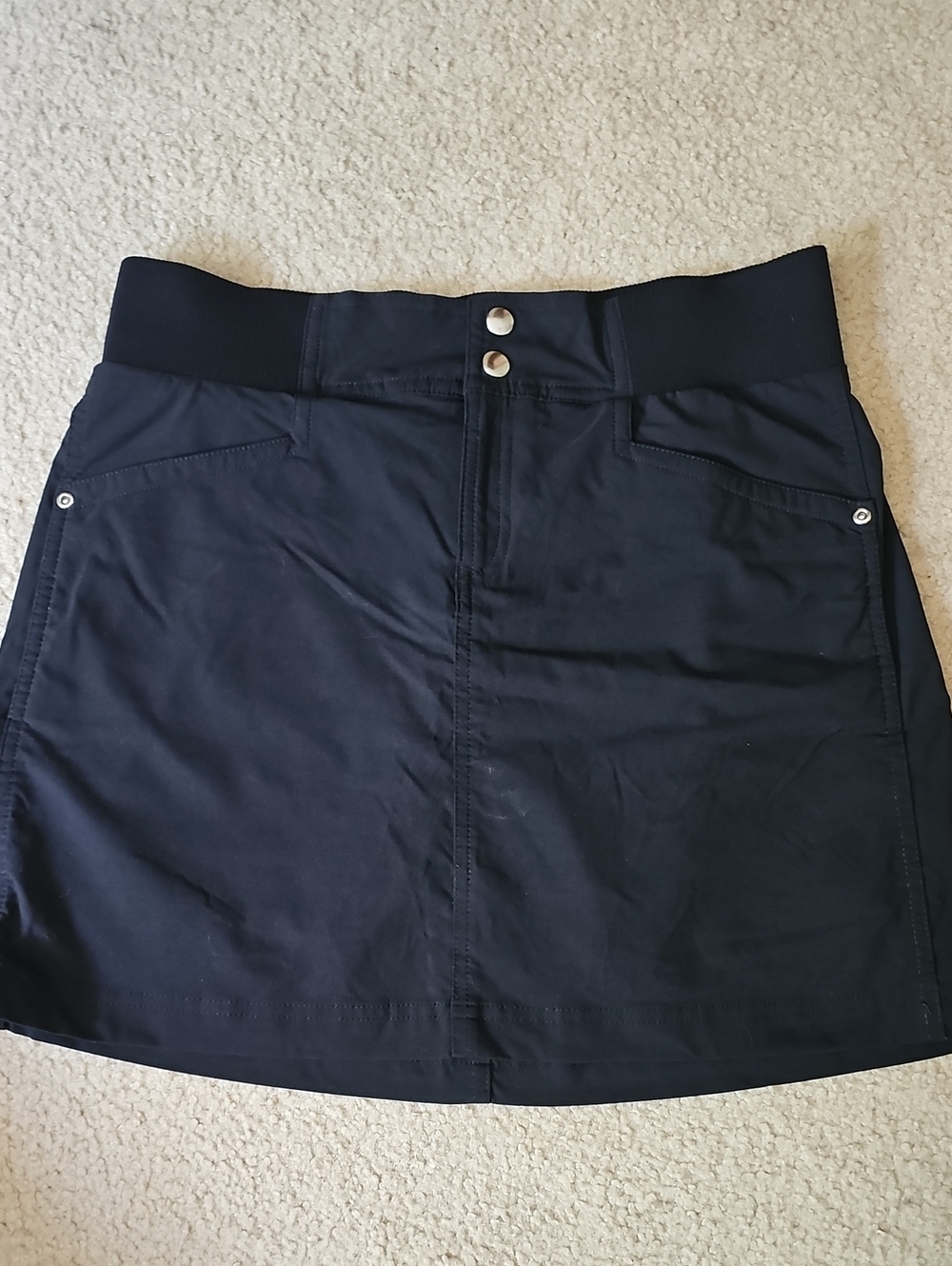 Style & Co. Black Mini Skirt with Snap Front